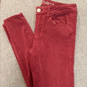 American Eagle Burgundy Jeggings